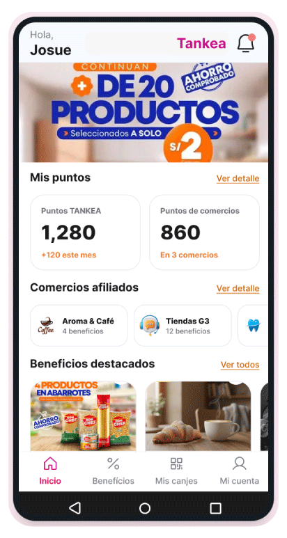 App TANKEA - Perfil Comercial